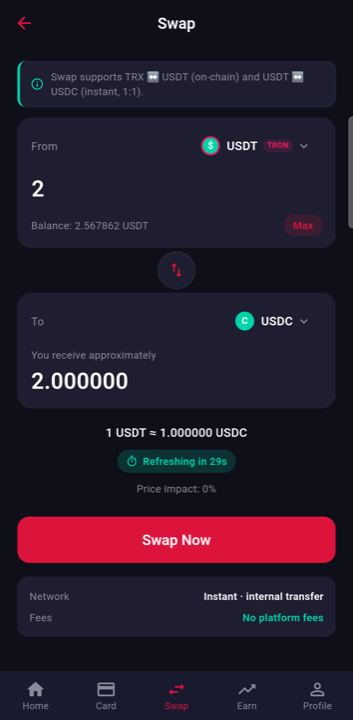 Swap: cross-chain quote with countdown